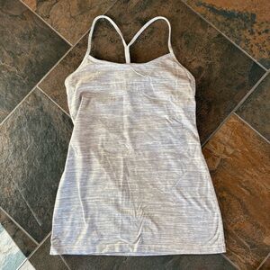 Lululemon White and Gray Tank Top